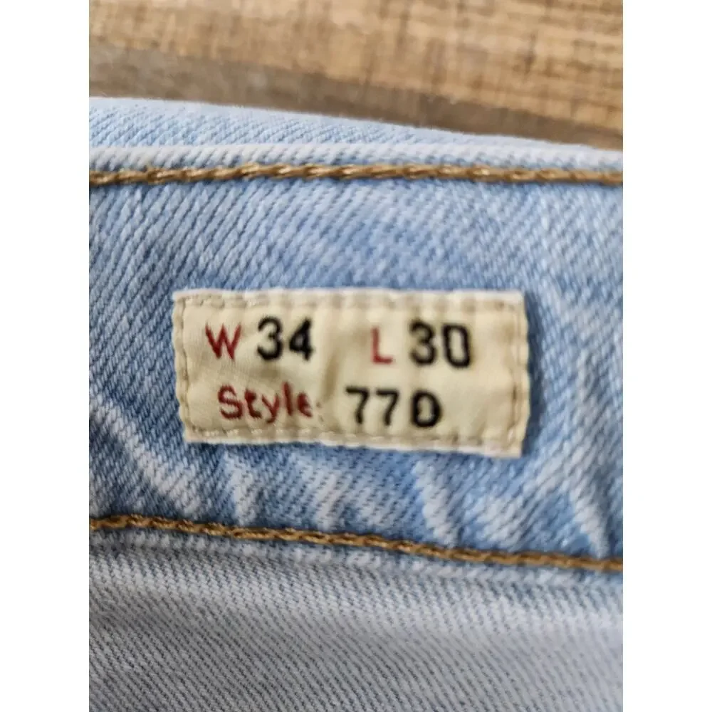 NWOT J. Crew 770™ Straight-Fit Stretch Jean In Seven-Year Wash Blue 34/30 *Flaw